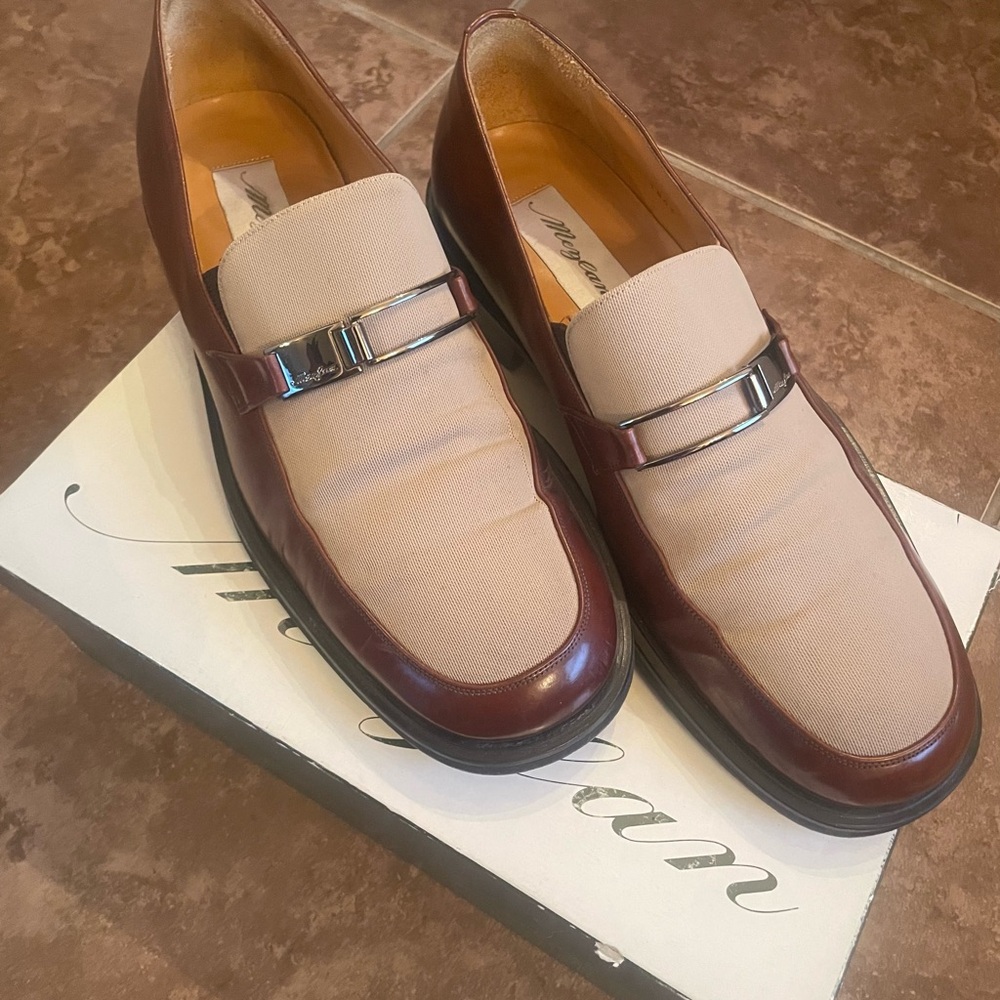 Men's Brown and Cream Loafers